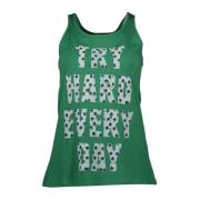 Silvian Heach Grön Tanktop Amerikansk Stil Logotyptryck Green, Dam