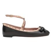 Valentino Garavani Rockstud Spetsig Ballerinaskor Black, Dam