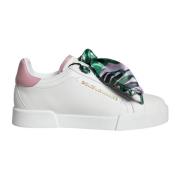 Dolce & Gabbana Vit Rosa Logo Låga Sneakers White, Dam