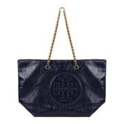 Tory Burch Ella Patentläder Kedjetote Blue, Dam