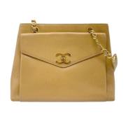 Chanel Vintage Pre-owned Laeder axelremsvskor Beige, Dam