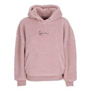 Karl Kani Metal Signature Teddy Hoodie Pink, Dam