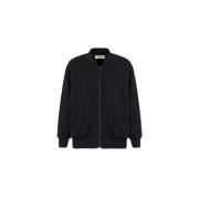 A Paper Kid Svart Fleece Bomber Cargo Jacka Black, Herr