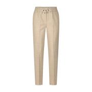 Circolo 1901 Casual byxor med fina fiskbensmönster Beige, Dam