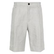 Eleventy Casual Linne Shorts i Grå Gray, Herr