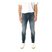 Denham Slim Fit Mid Waist Jeans Blue, Herr