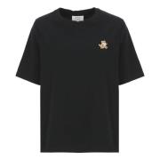 Maison Kitsuné Svart Speedy Fox Patch T-shirt Black, Dam