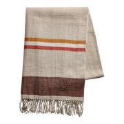 Fay Broderad Randig Scarf Beige, Dam