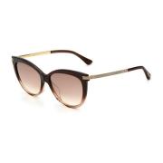 Jimmy Choo Brun Acetat Dam Solglasögon med Silver Glas Brown, Dam