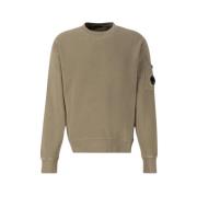 C.p. Company Diagonal Fleece Crewneck Sweatshirt - Grön Brown, Herr