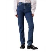 Calvin Klein Jeans Autentiska Slim Straight Jeans Blue, Dam