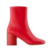 MM6 Maison Margiela Röda Läder Anatomiska Ankelstövlar Red, Dam