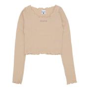 Karl Kani Retro Långärmad Crew Neck T-shirt Beige, Dam