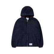 Edwin Linne Hooded Jacket i Rinsed färg Black, Herr