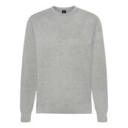 Boggi Milano Bomulls-tröja med rund halsringning 12gg Gray, Herr