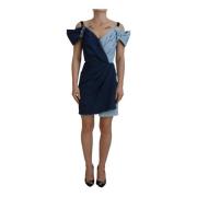 Dolce & Gabbana Denim Wrap Sheath Klänning Blå Blue, Dam