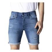 Jack & Jones Ripped Denim Shorts för Män Blue, Herr