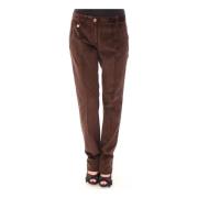 Dolce & Gabbana Brun Corduroy Casual Logo Byxor Brown, Dam