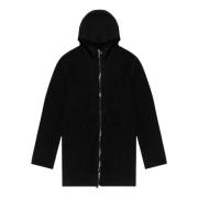 Giorgio Brato Shearling huva kappa i Nero svart Black, Herr