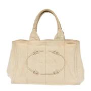 Prada Vintage Pre-owned Canvas prada-vskor Beige, Dam