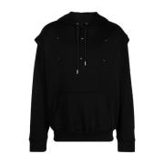 Heliot Emil Outline Logo Hoodie Sweatshirts Black, Herr