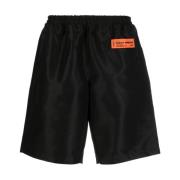 Heron Preston Svarta Avslappnade Nylonshorts Black, Herr