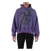 Represent Bomullshoodie med Vintage Print Purple, Herr