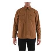 Aspesi Nylon Overshirt med Snap Front Beige, Herr