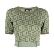 Gcds Grön Monogram Tröja Casual Stil Green, Dam