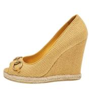 Gucci Vintage Pre-owned Laeder espadriller Yellow, Dam