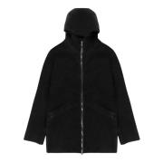 Giorgio Brato Shearling huva kappa i mörk kol Black, Herr