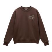 Napapijri Mysig Oversized Crewneck Sweatshirt Brown, Dam