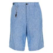 Paul & Shark Beige Linne Casual Shorts Blue, Herr