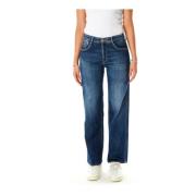 Le Temps Des Cerises Hög Midja Straight Fit Jeans Blue, Dam