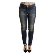 Dolce & Gabbana Mörkblå Slim-Fit Skinny Jeans Blue, Dam