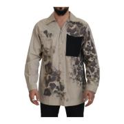 Dolce & Gabbana Beige Button-Down Casual Skjorta Beige, Herr