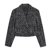 Anine Bing Vienna Blazer Svart Vit Kolla Black, Dam