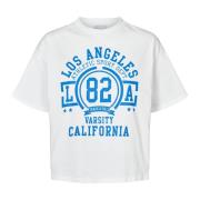 American Dreams LA California Cropped Cotton Tee White, Dam