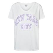 American Dreams Vit NYC Bomull Tee med Grafiskt Tryck White, Dam