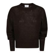 MVP wardrobe Mohair Ull Crewneck Stickad Tröja Brown, Dam