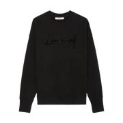 Zadig & Voltaire Svart Oversize Love Yourself Sweatshirt med Strass Bl...