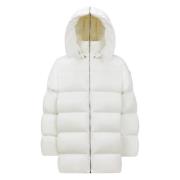 Moncler Vita Rockar med Avtagbar Huva White, Dam