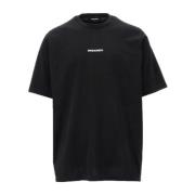 Dsquared2 Svart Bomull T-shirt - Kort Ärm Black, Herr