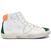 Philippe Model Vintage Högtoppsneakers Vit Grön White, Herr