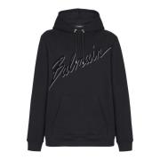 Balmain Flocked Letter hoodie Black, Herr