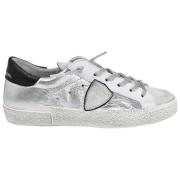 Philippe Model Metalliska Låga Top Sneakers - Silver Gray, Dam