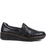 Rieker Elegant Grå Stängda Loafers Damesskor Black, Dam