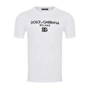 Dolce & Gabbana Vit Bomull T-shirt - Slim Fit White, Herr