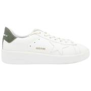 Golden Goose Purestar Läder Canvas Sneakers Vit Grön White, Herr