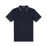 Fred Perry Slim Fit Twin Tipped Polo Blue, Herr